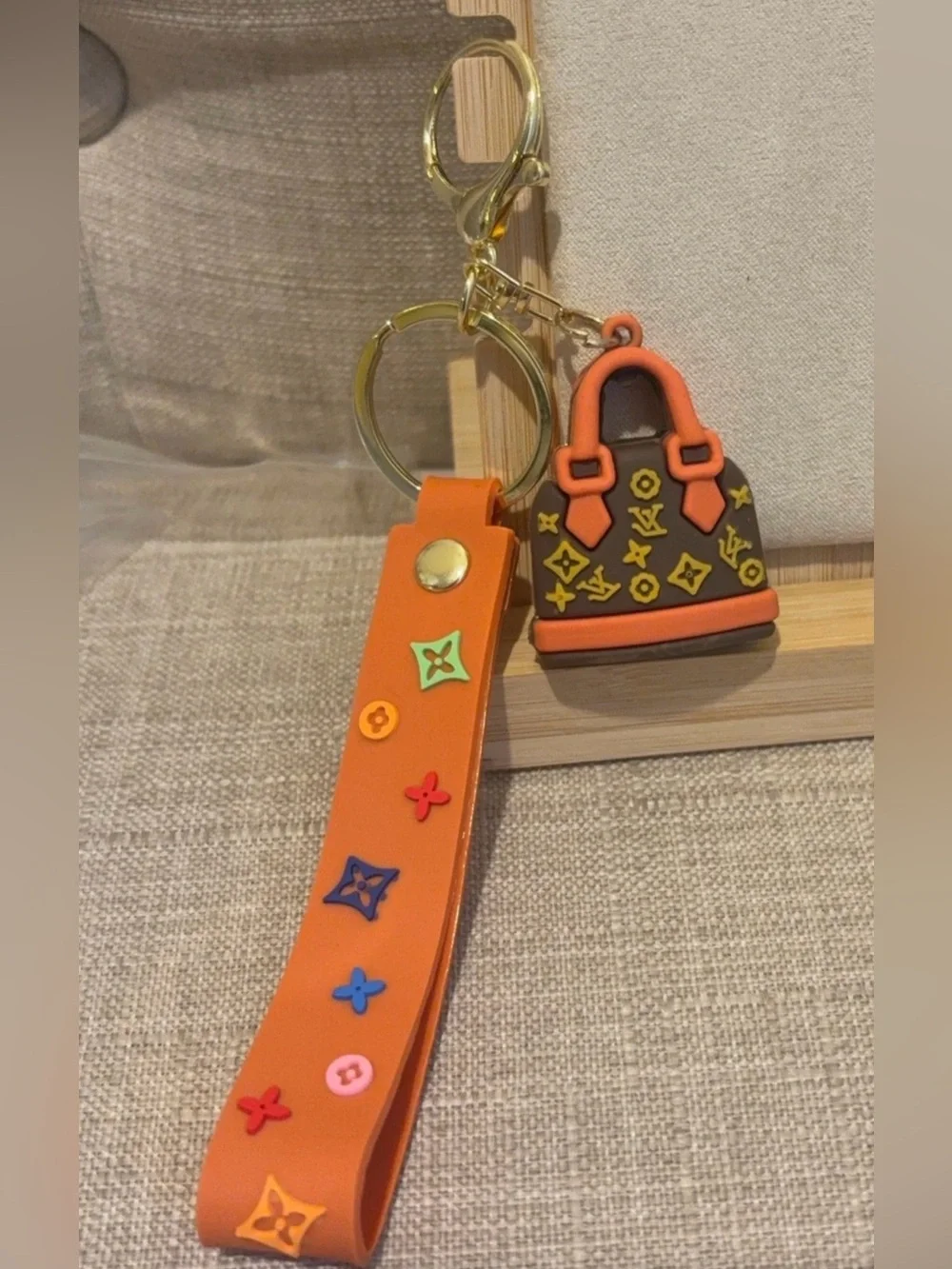 NEW LV Handbag Keychain - Bag Charm with Wristlet Strap